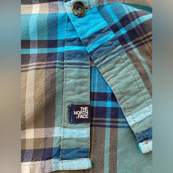 The North Face mens long sleeve plaid flannel heavy weight button up warm shirt - Picture 5 of 13